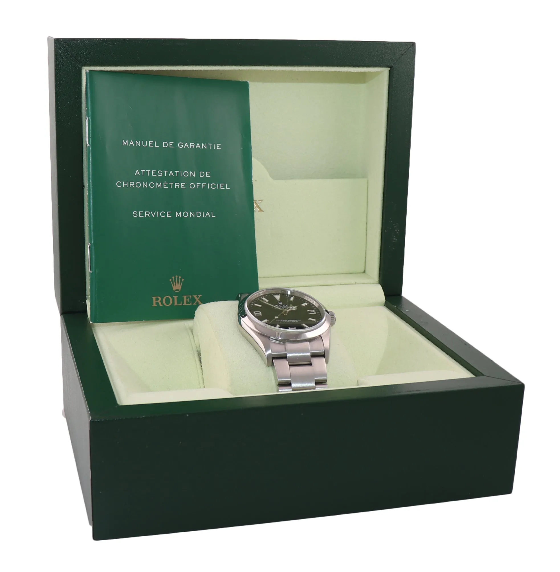 2010 ENGRAVED REHAUT Rolex Explorer I Black 36mm 114270 Steel Black Arabic Watch
