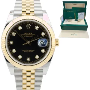 2019 Rolex DateJust 41 126333 BLACK DIAMOND 18K TwoTone Steel 41mm Jubilee Watch