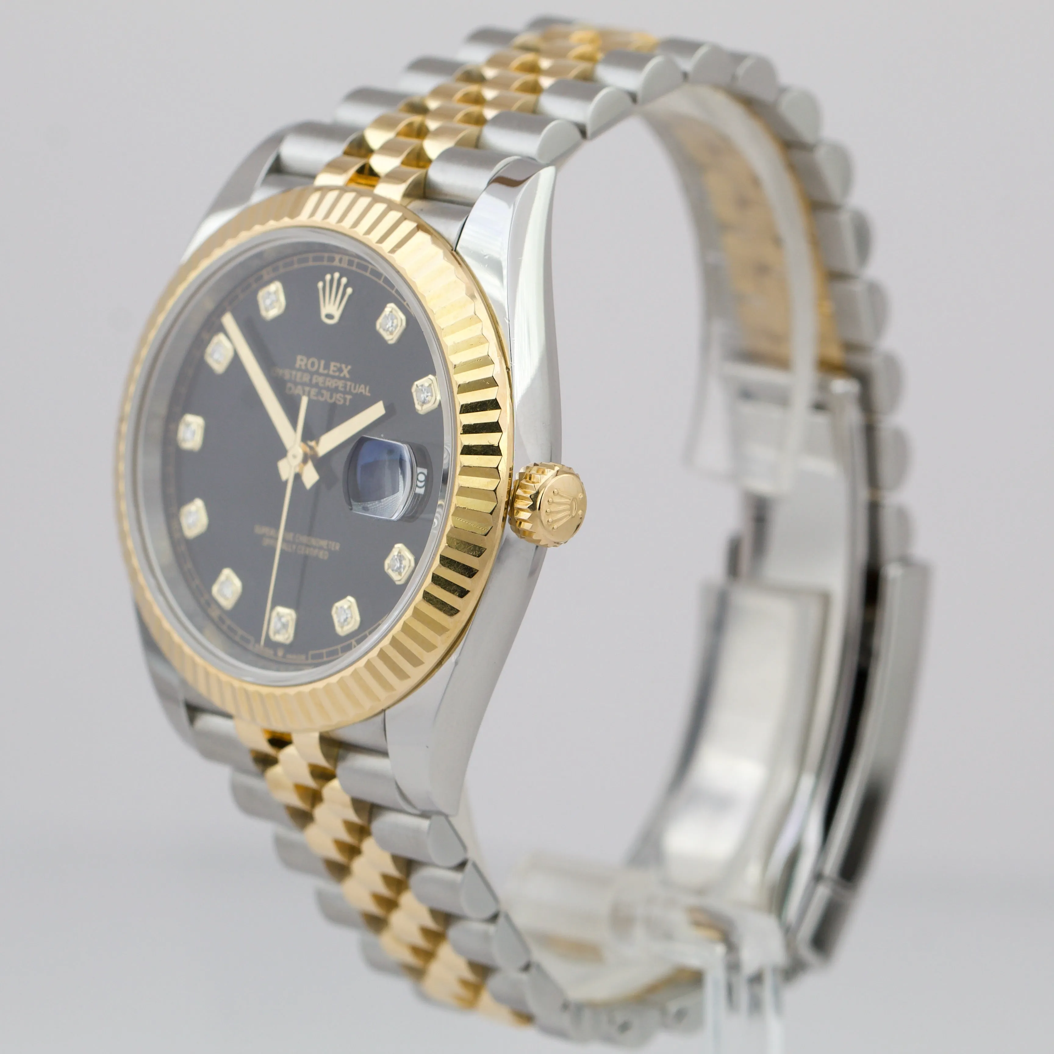 2019 Rolex DateJust 41 126333 BLACK DIAMOND 18K TwoTone Steel 41mm Jubilee Watch