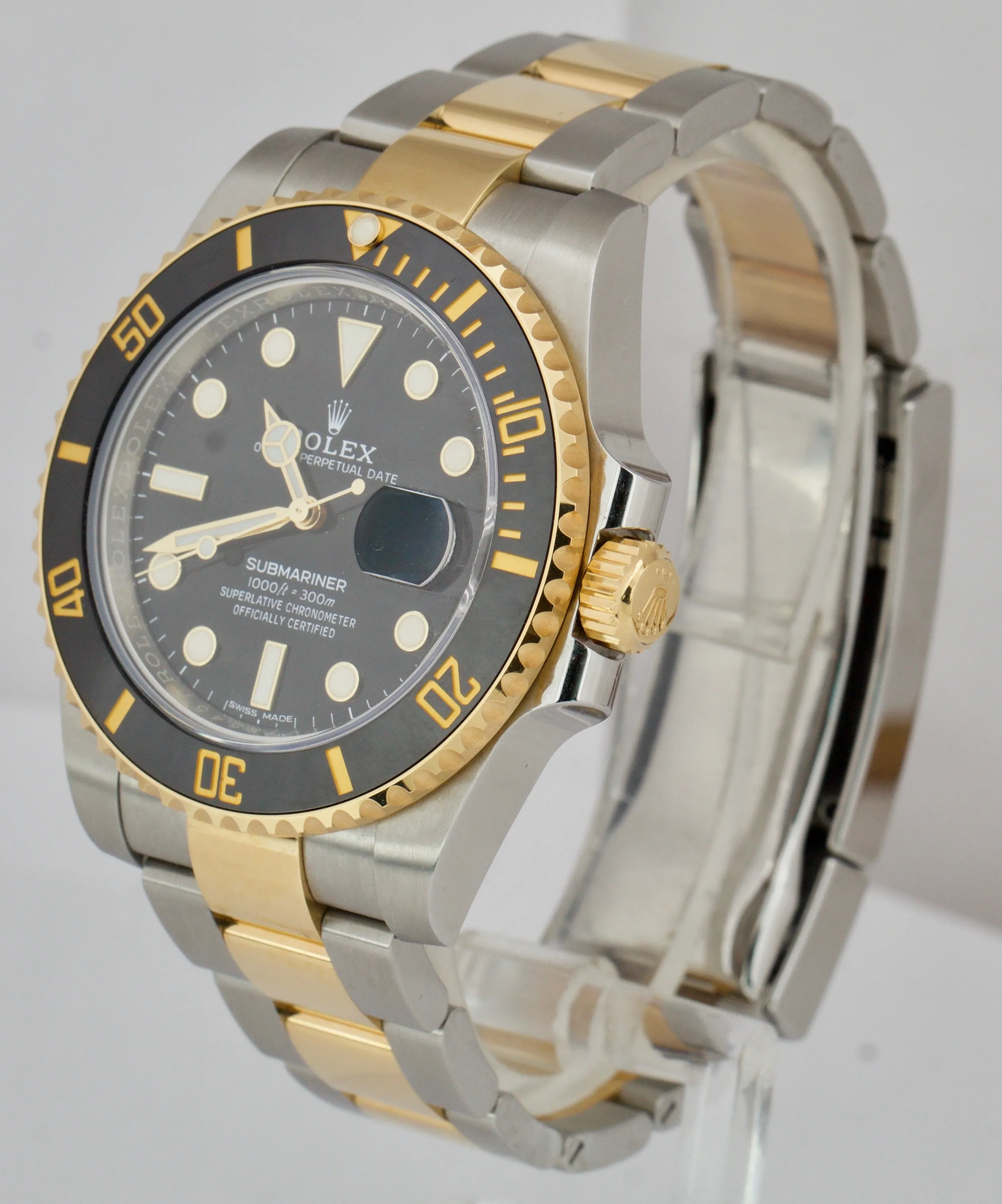 2020 MINT Rolex Submariner Ceramic 116613 LN Two-Tone Gold Black Dive Watch B P