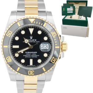 2020 MINT Rolex Submariner Ceramic 116613 LN Two-Tone Gold Black Dive Watch B P
