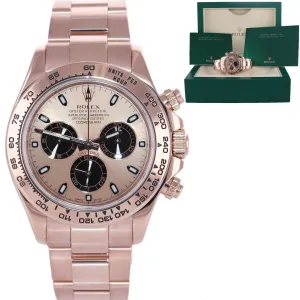 2020 Rolex Daytona Rose Gold 18k Pink Panda Dial 116505 Chrono Watch Box