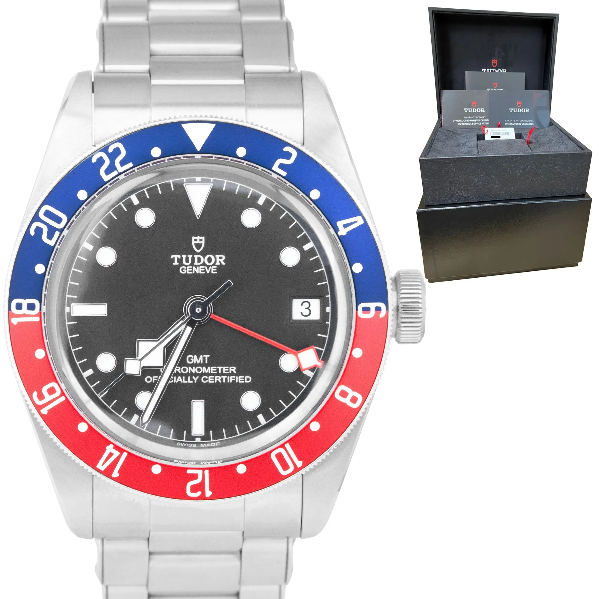 2020 Tudor Black Bay GMT Pepsi 41mm Stainless Steel Black Date Watch 79830RB B P