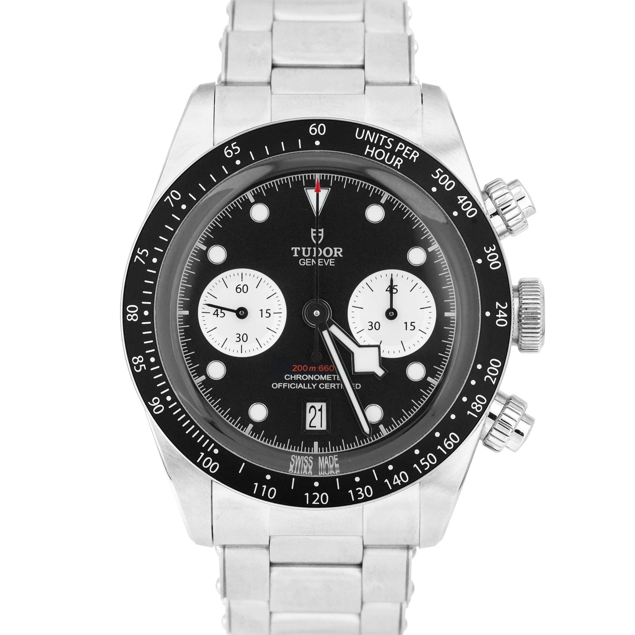 2021 Tudor Black Bay Chrono 41mm Black Stainless Steel Watch 79360N FULL SET