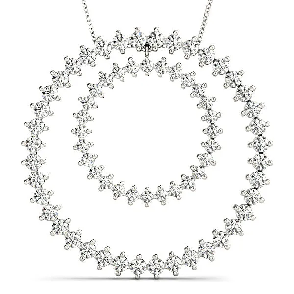 2.17 ctw Diamond Double Circle Necklace Pendant