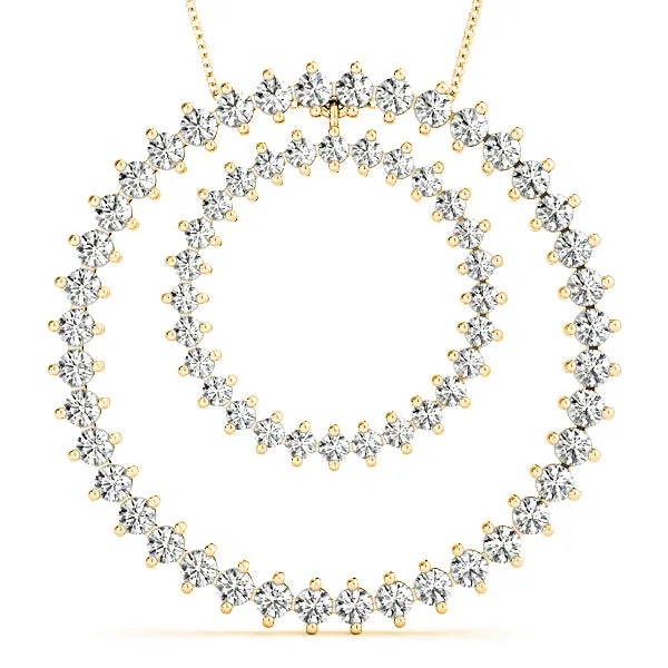 2.17 ctw Diamond Double Circle Necklace Pendant
