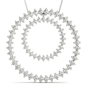 2.17 ctw Diamond Double Circle Necklace Pendant