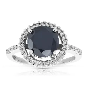 3.50 cttw Black Diamond Wedding Rings in White Gold