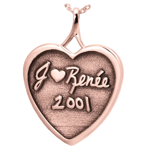 3D Handwriting Heart Memento Pendant