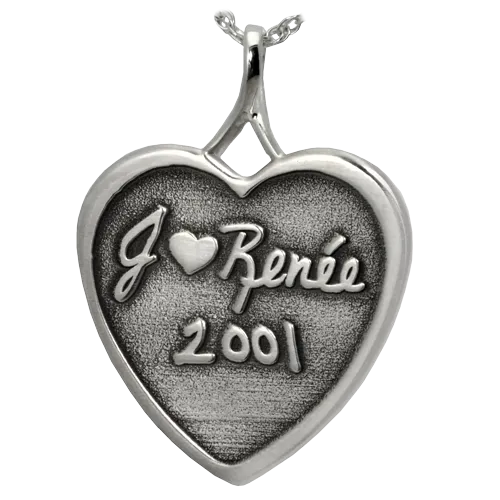 3D Handwriting Heart Memento Pendant