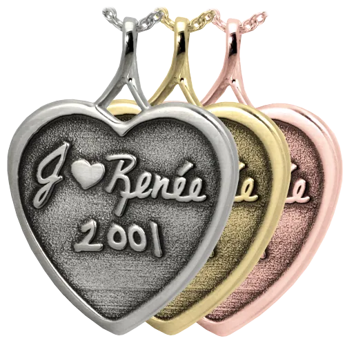 3D Handwriting Heart Memento Pendant