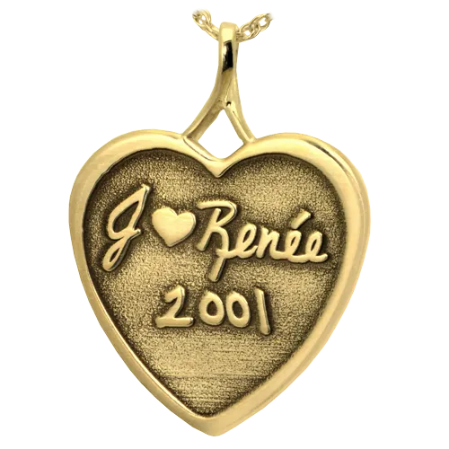 3D Handwriting Heart Memento Pendant