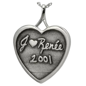3D Handwriting Heart Memento Pendant