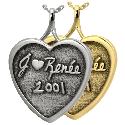 3D Handwriting Heart Memento Pendant