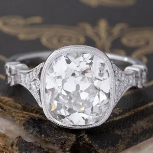 4.01ct Old Mine Cut Diamond Solitaire by Canera