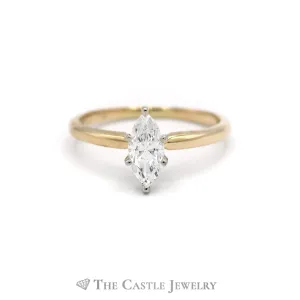 .70CT Marquise Cut Diamond Solitaire Engagement Ring in 14KT Yellow Gold