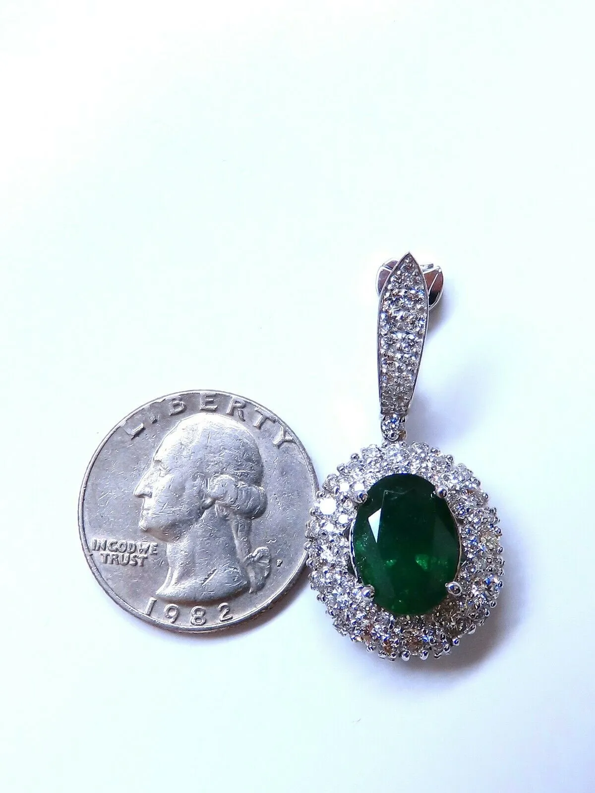 8.35ct Natural Oval Emeralds Diamond Dangle Earrings 18kt Halo Cluster