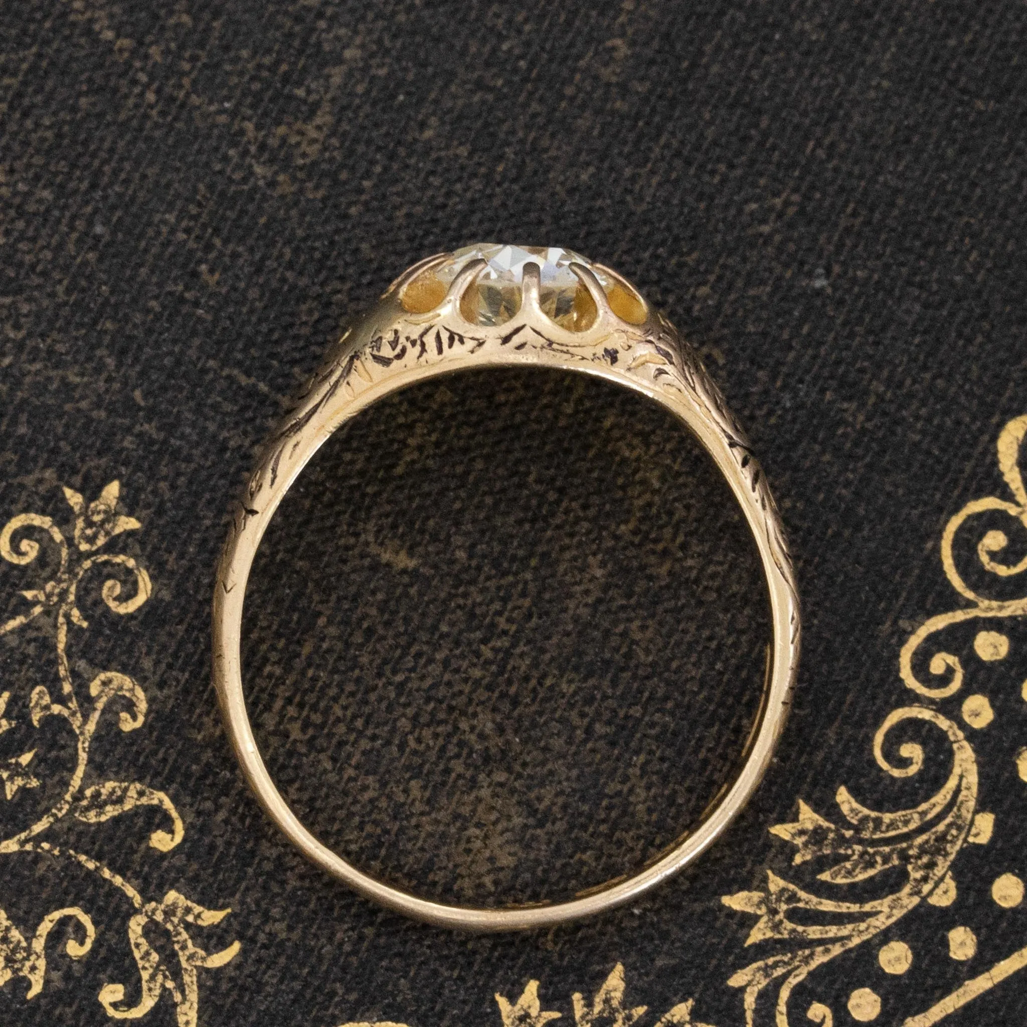 .95ct Victorian Old European Cut Diamond Belcher Solitaire