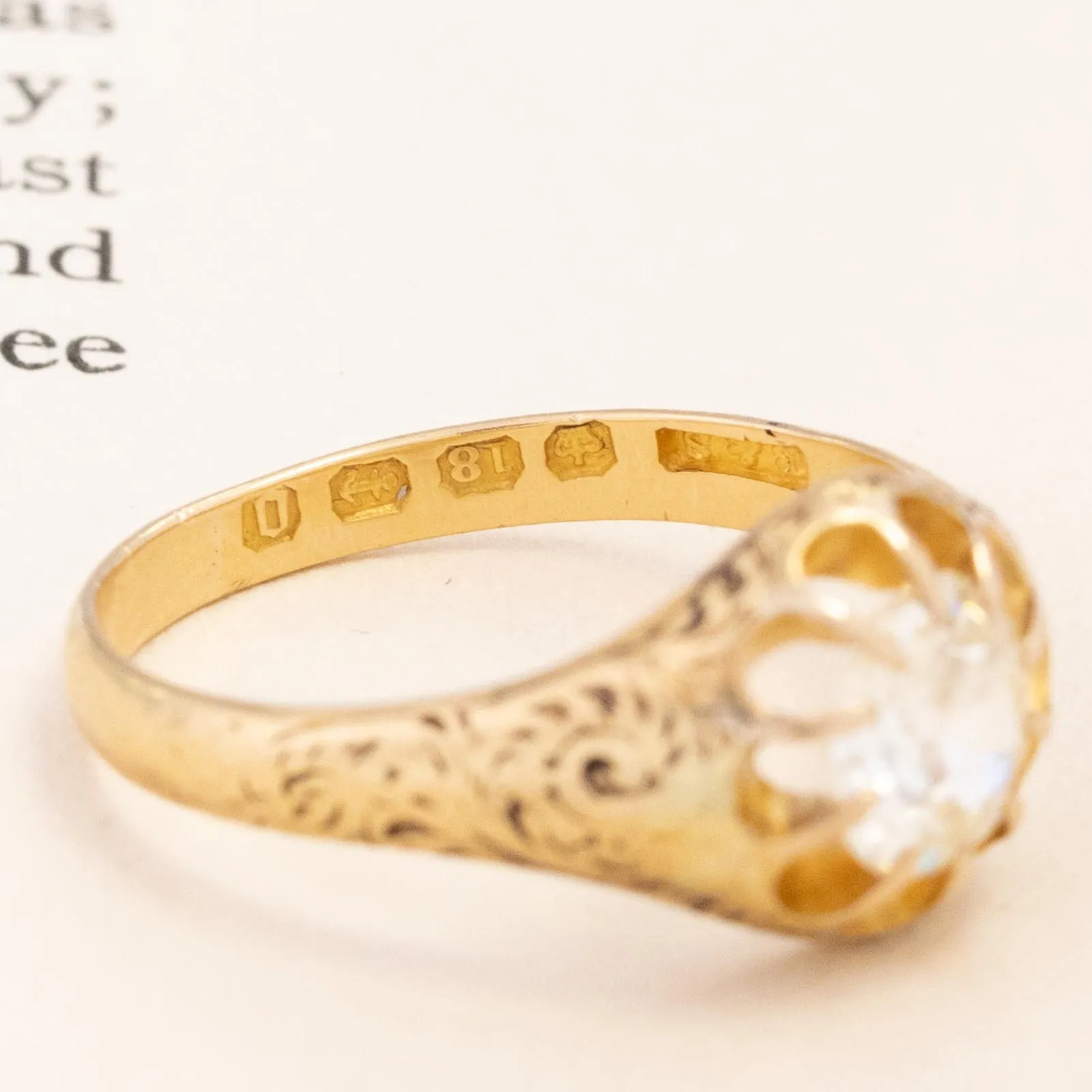 .95ct Victorian Old European Cut Diamond Belcher Solitaire