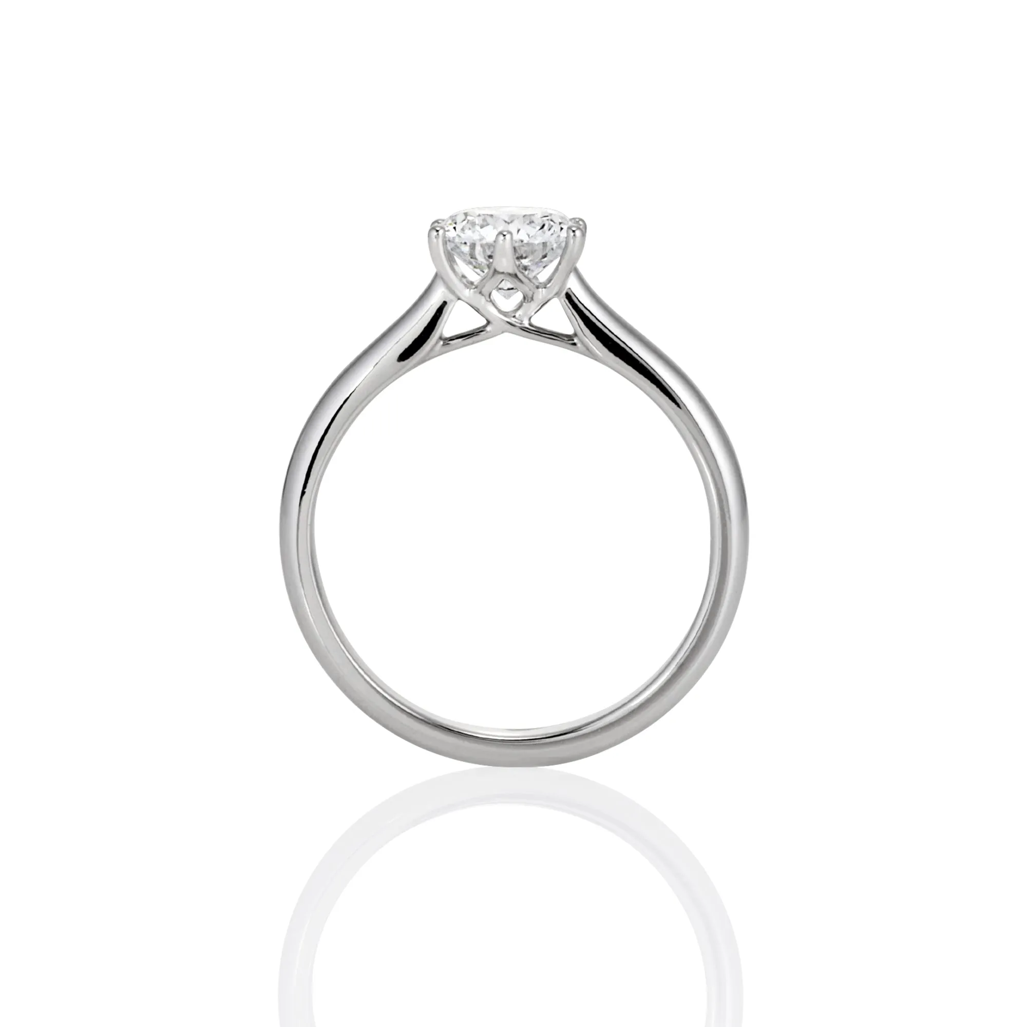9ct White Gold 1.0ct Round Brilliant Lab Grown Diamond Solitaire Engagement Ring