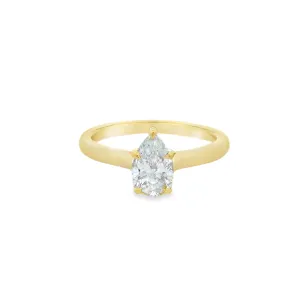 9ct Yellow Gold Pear Cut Lab Grown Diamond Solitaire Ring TDW= 0.75ct R-00387