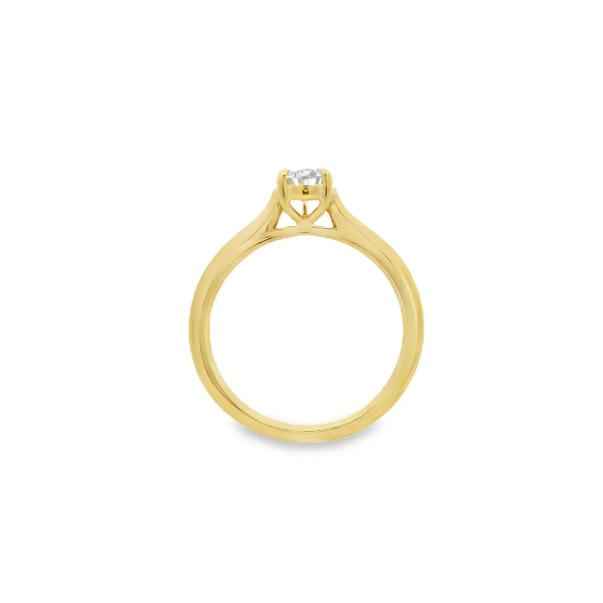 9ct Yellow Gold Pear Cut Lab Grown Diamond Solitaire Ring TDW= 0.75ct R-00387