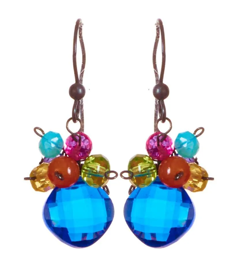 Abby PopArt Oxidized Silver Cluster Earrings