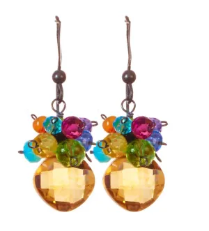 Abby PopArt Oxidized Silver Cluster Earrings