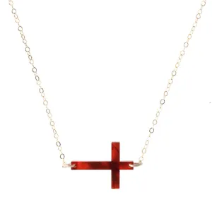Acrylic Cross Necklace (WS)