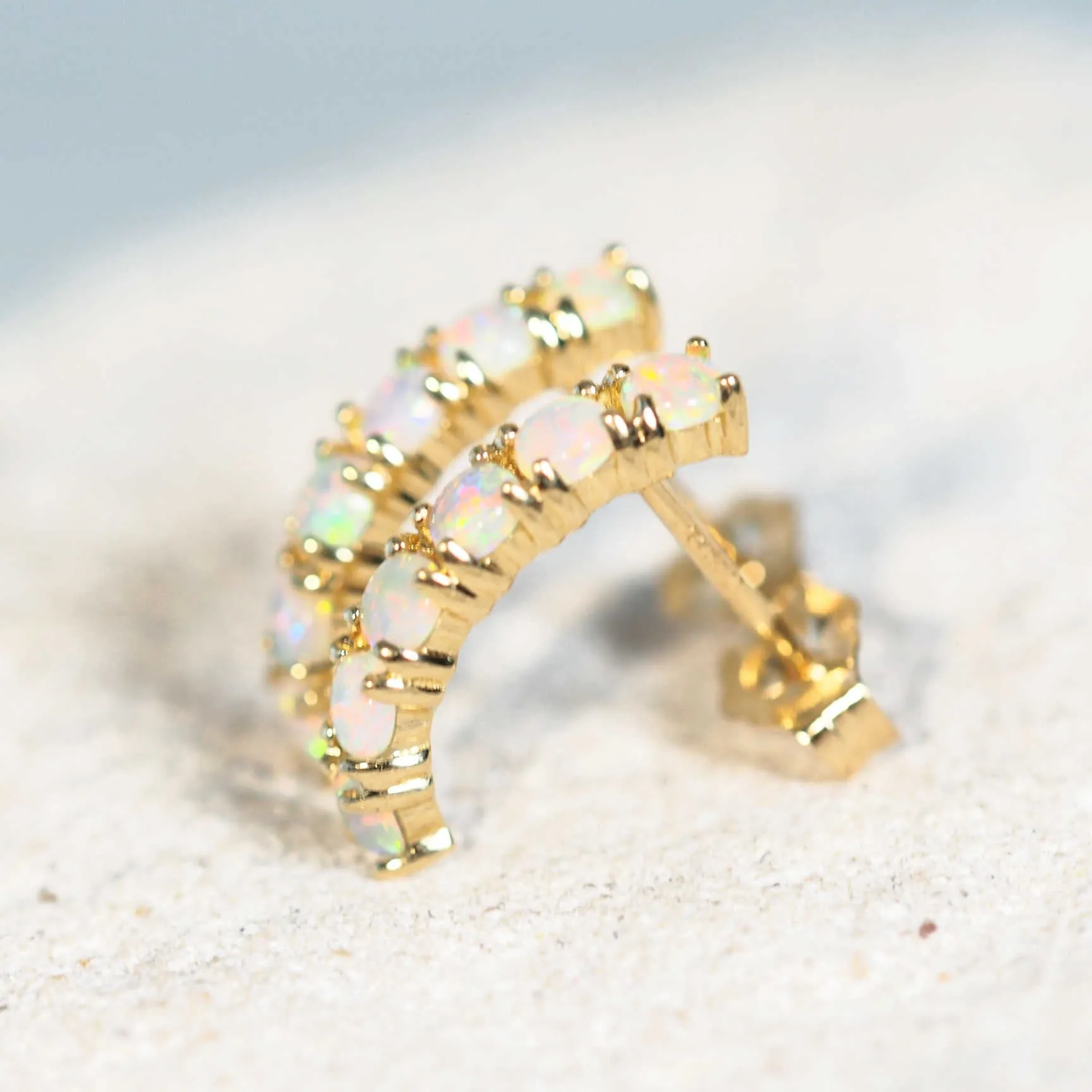 'Adelyn' Crystal Opal Earrings 18ct Gold