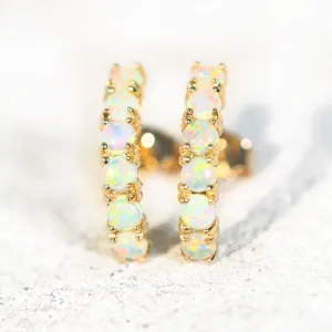 'Adelyn' Crystal Opal Earrings 18ct Gold