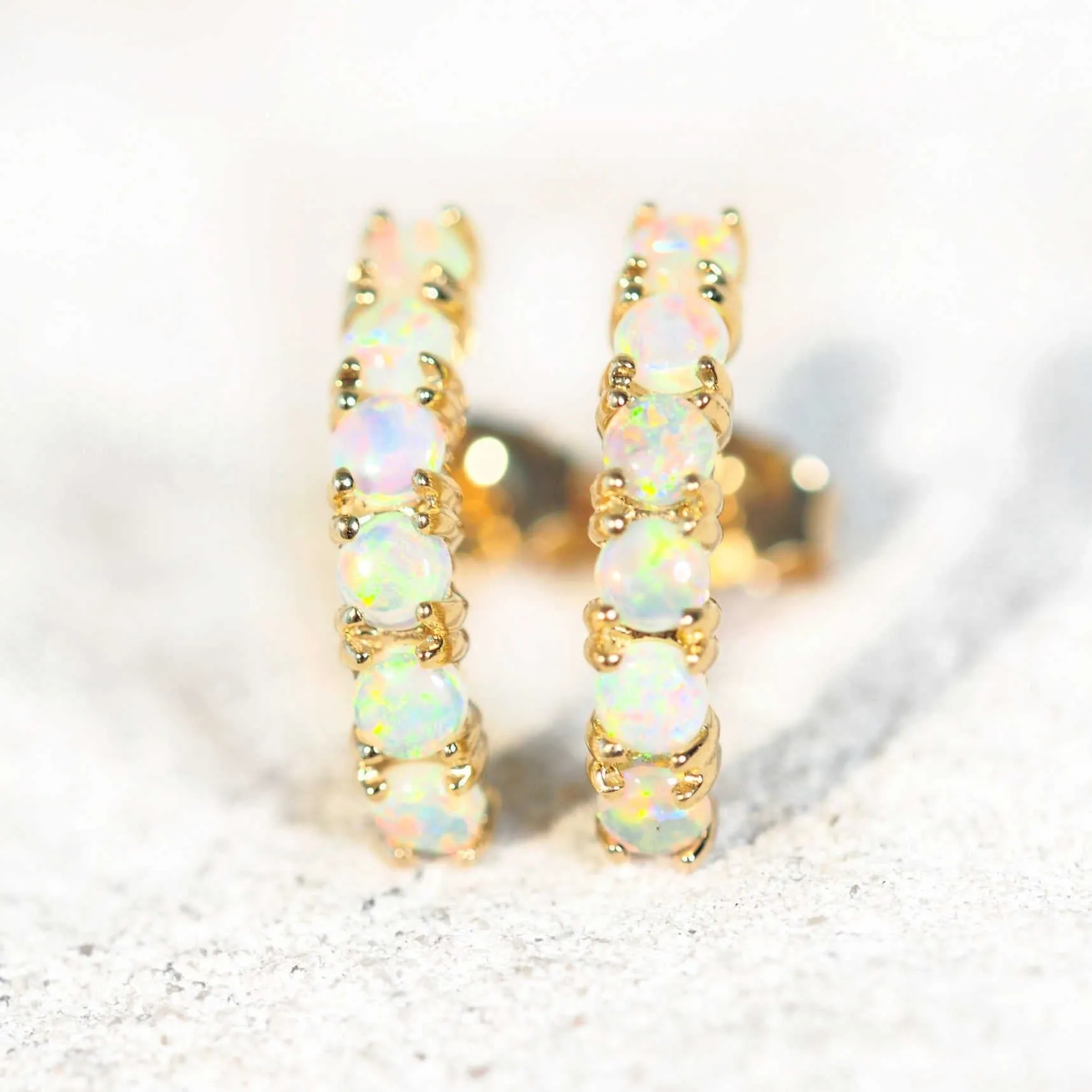 'Adelyn' Crystal Opal Earrings 18ct Gold