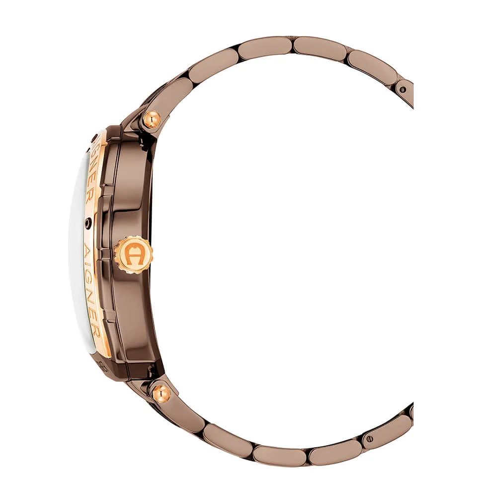 Aigner Rovigo Gents Brown Dial Stainless Steel Brown Rose Gold Watch