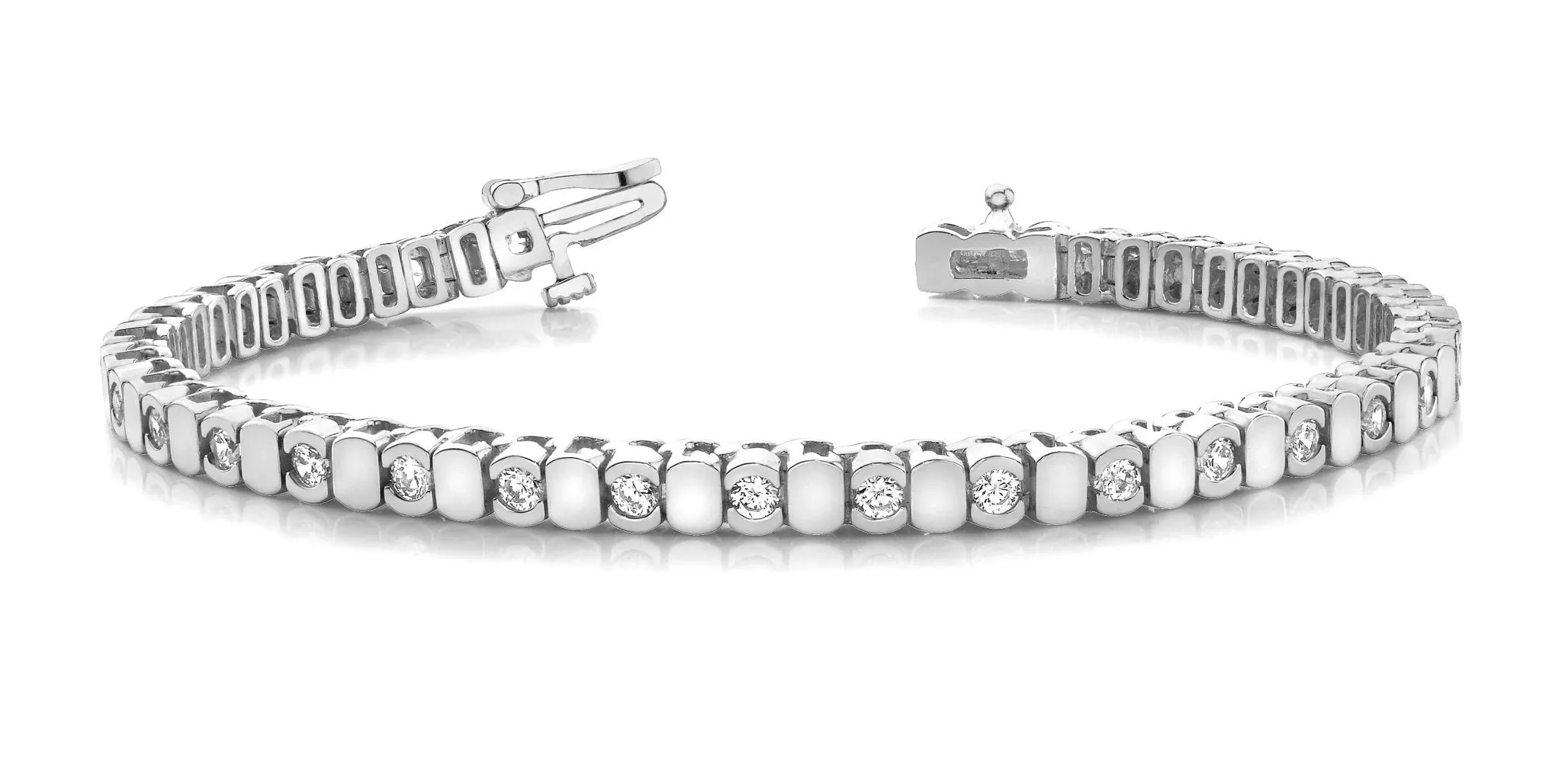 Alternating Bezel Diamond Bracelet with 6.27 ct.(finished) 4.25mm