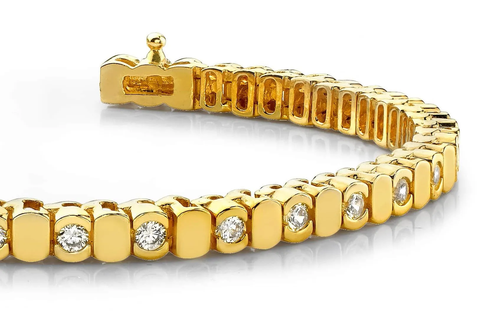 Alternating Bezel Diamond Bracelet with 6.27 ct.(finished) 4.25mm