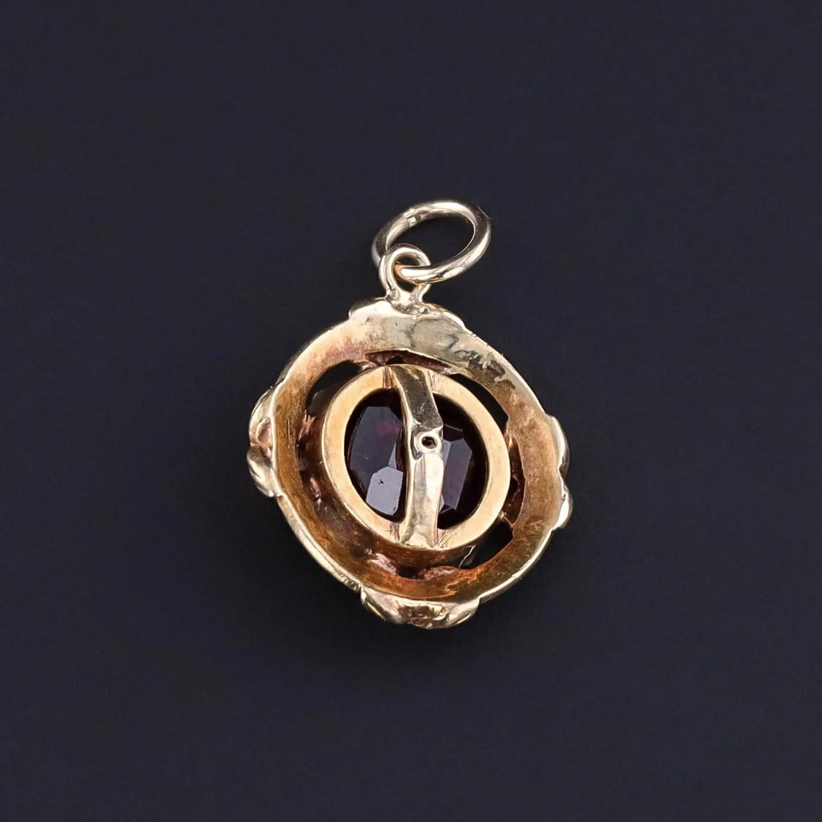 Antique Amethyst Conversion Charm of 18k Gold