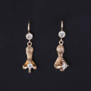 Antique Diamond Talon Conversion Earrings