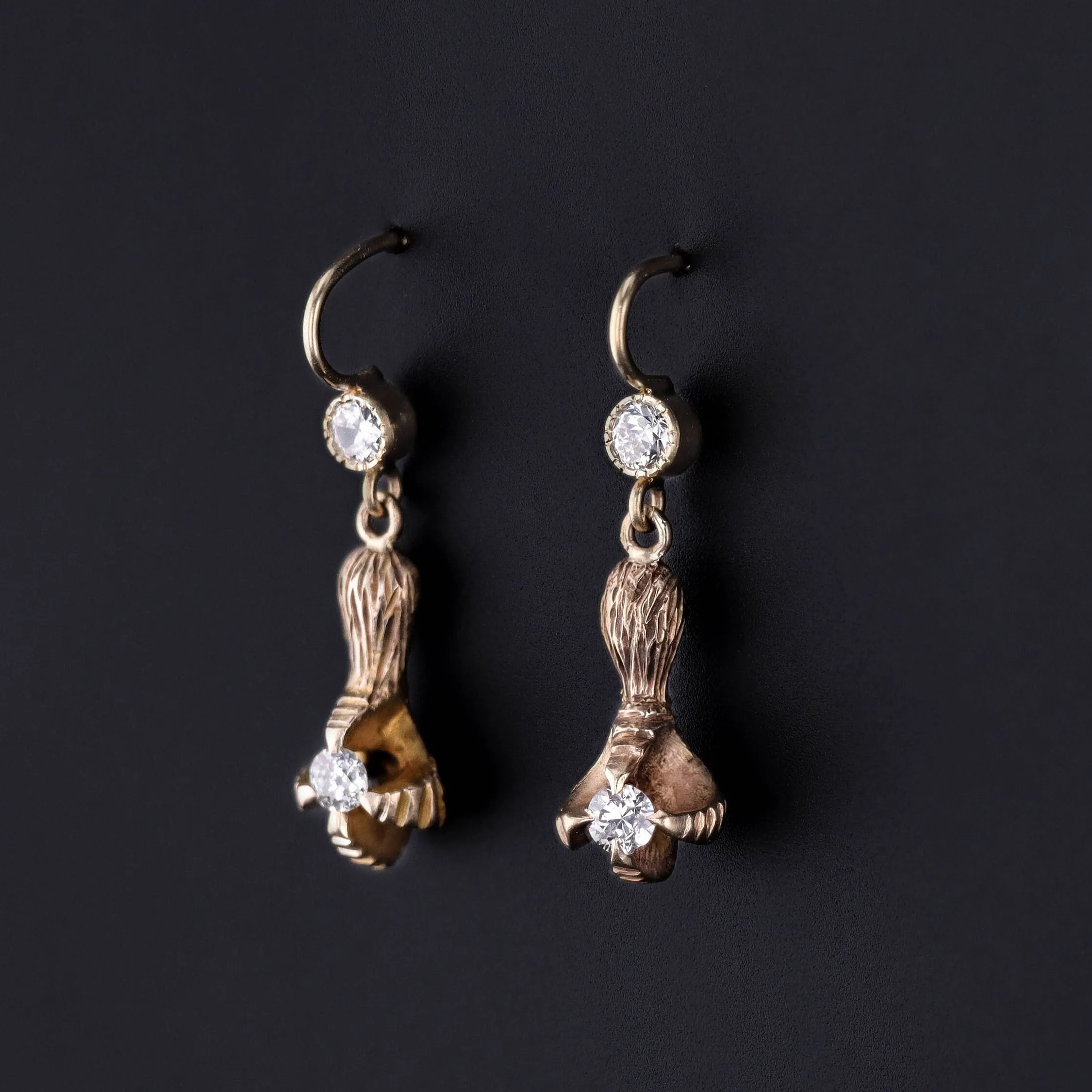 Antique Diamond Talon Conversion Earrings