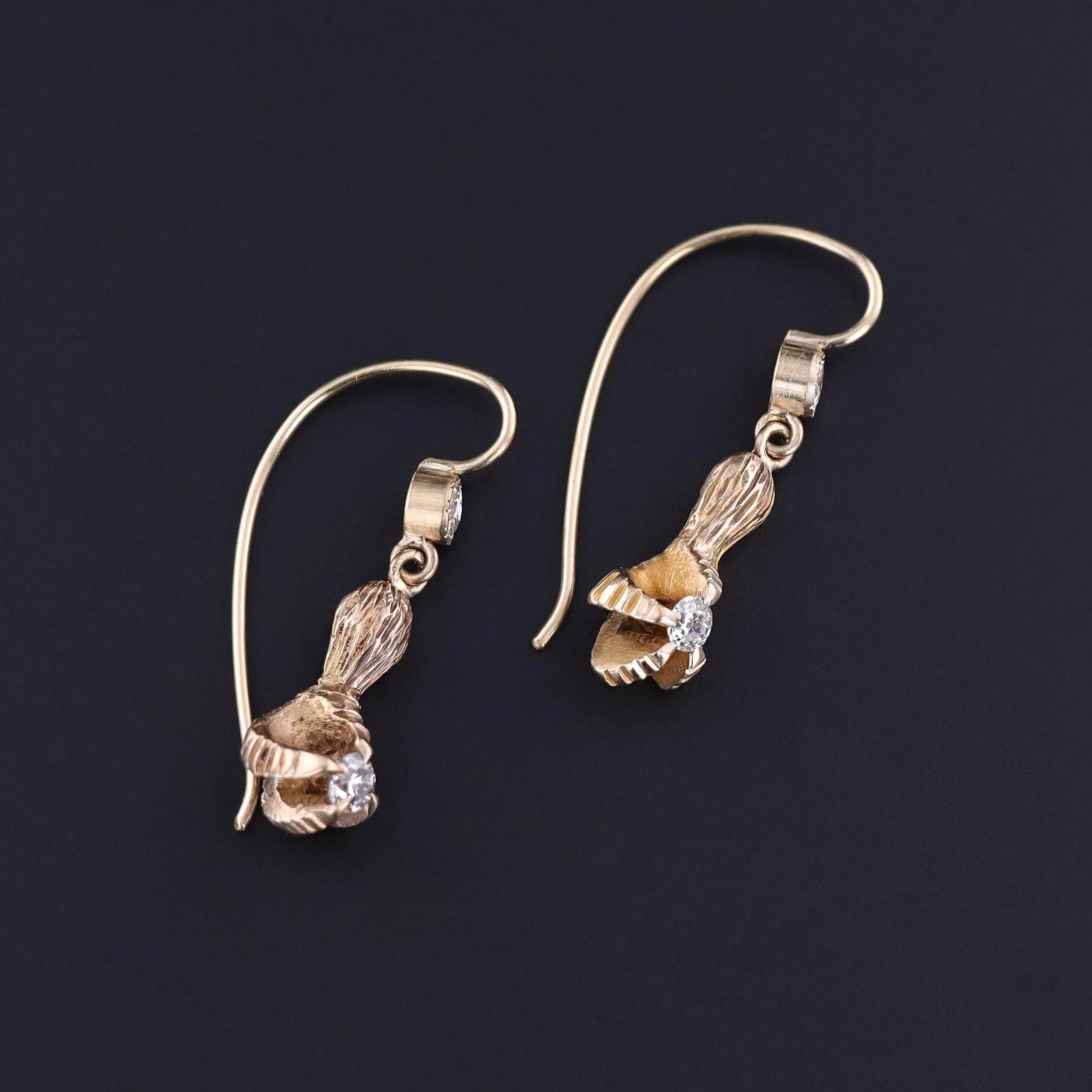 Antique Diamond Talon Conversion Earrings