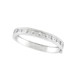 ANTIQUE STYLE DIAMOND BANGLE BRACELET, 14K WHITE GOLD 14K GOLD (0.4 CTW)
