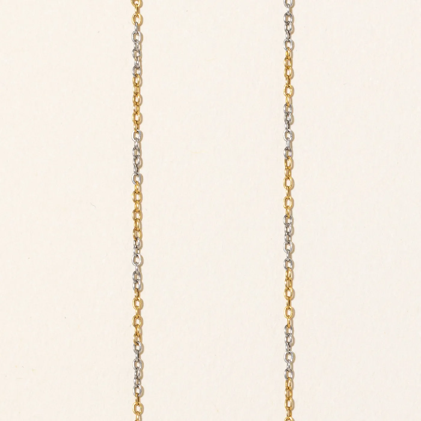 Antique Tourmaline & Old Cut Diamond Drop Pendant Necklace | 0.58ct, 0.32ctw | 17" |