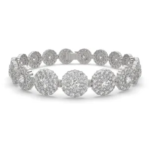 Araminta Round Cut Lab Grown Diamond Tennis Bracelet Lab Grown Halo (10 ctw)