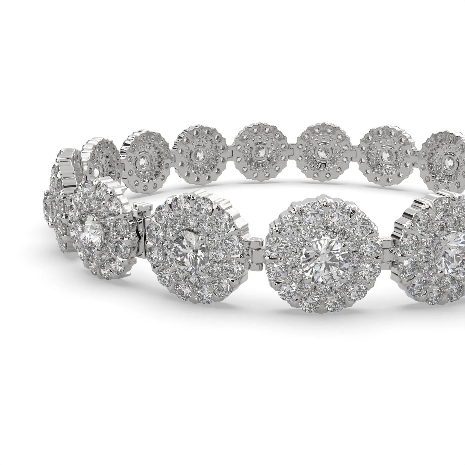 Araminta Round Cut Lab Grown Diamond Tennis Bracelet Lab Grown Halo (10 ctw)
