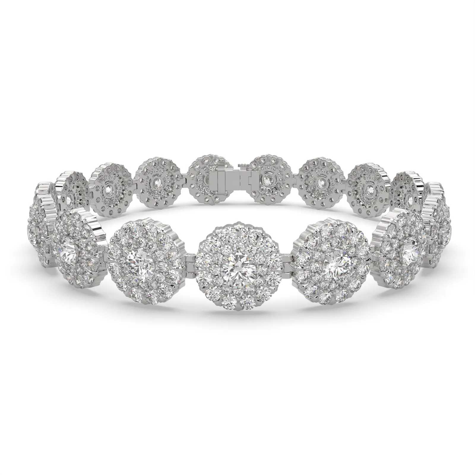 Araminta Round Cut Lab Grown Diamond Tennis Bracelet Lab Grown Halo (10 ctw)