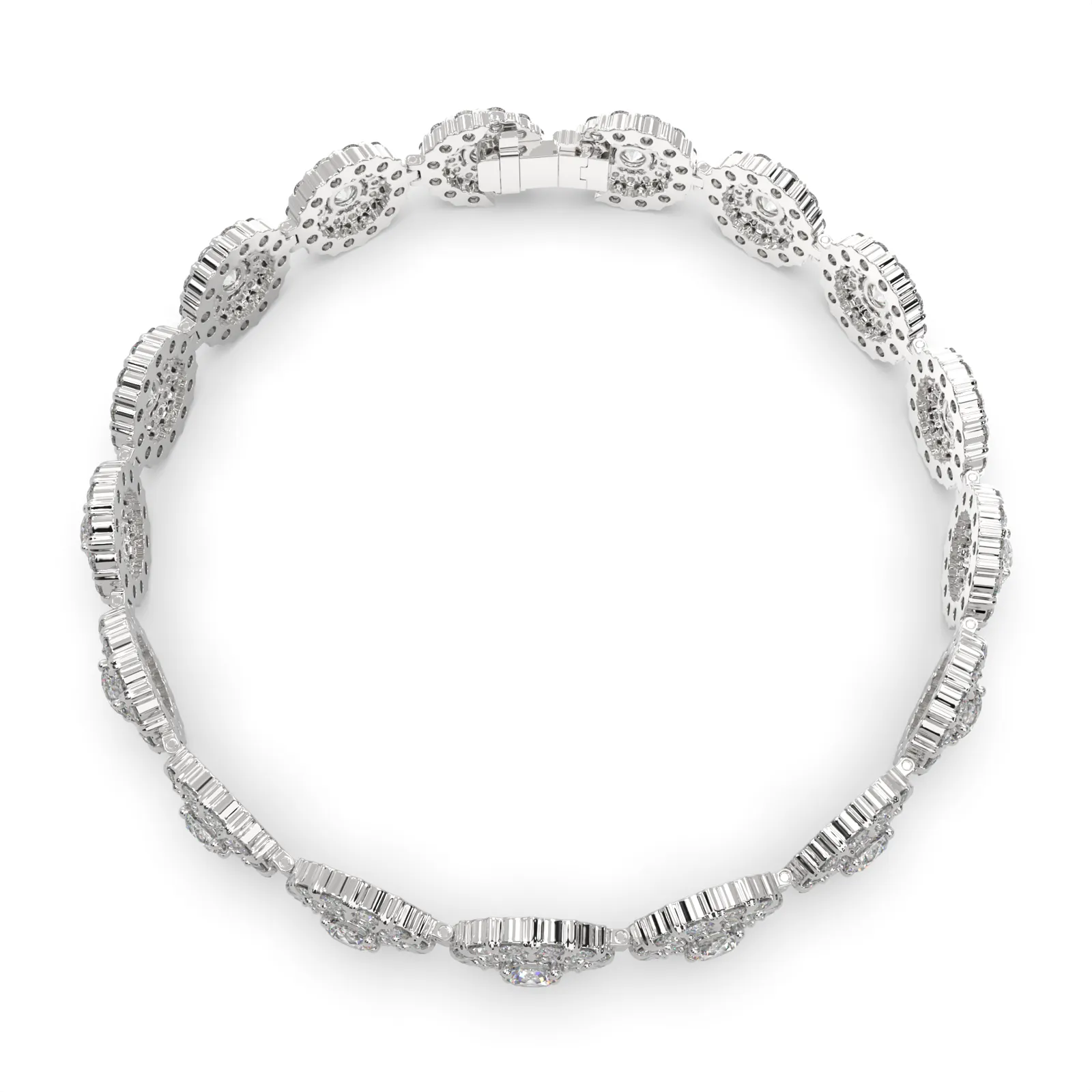 Araminta Round Cut Lab Grown Diamond Tennis Bracelet Lab Grown Halo (10 ctw)