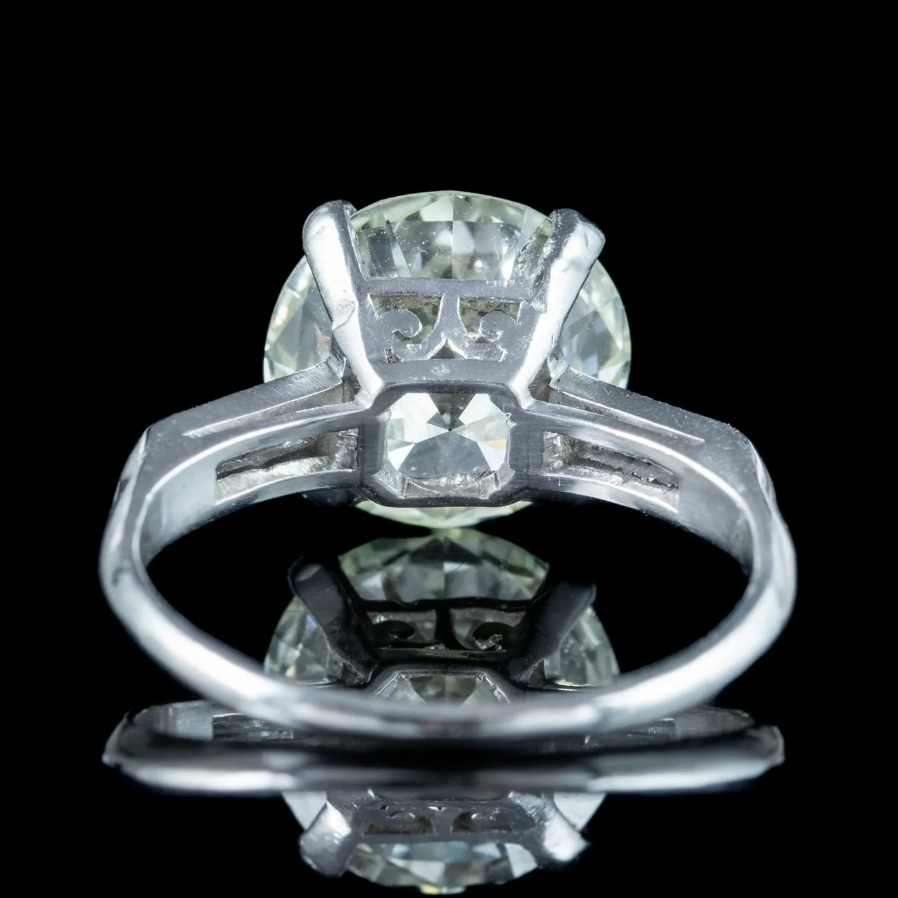 Art Deco Diamond Solitaire Ring 4.66ct Total With Cert