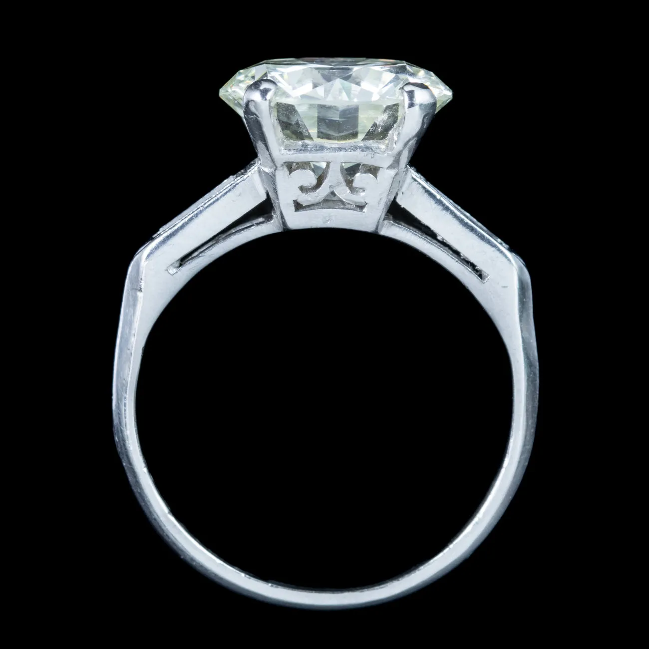 Art Deco Diamond Solitaire Ring 4.66ct Total With Cert