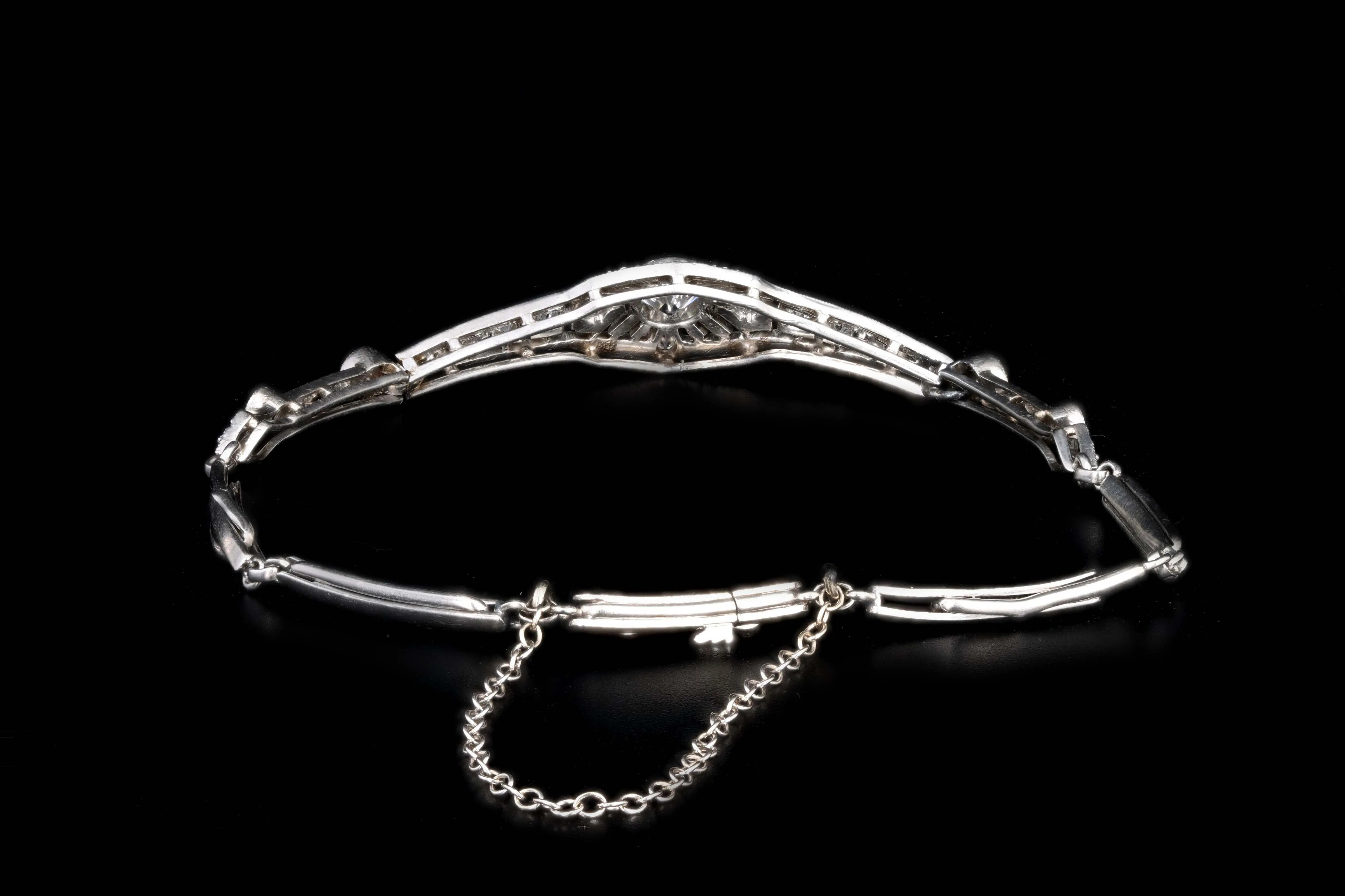 Art Deco Platinum .30 Carat Old European Cut Diamond Bracelet