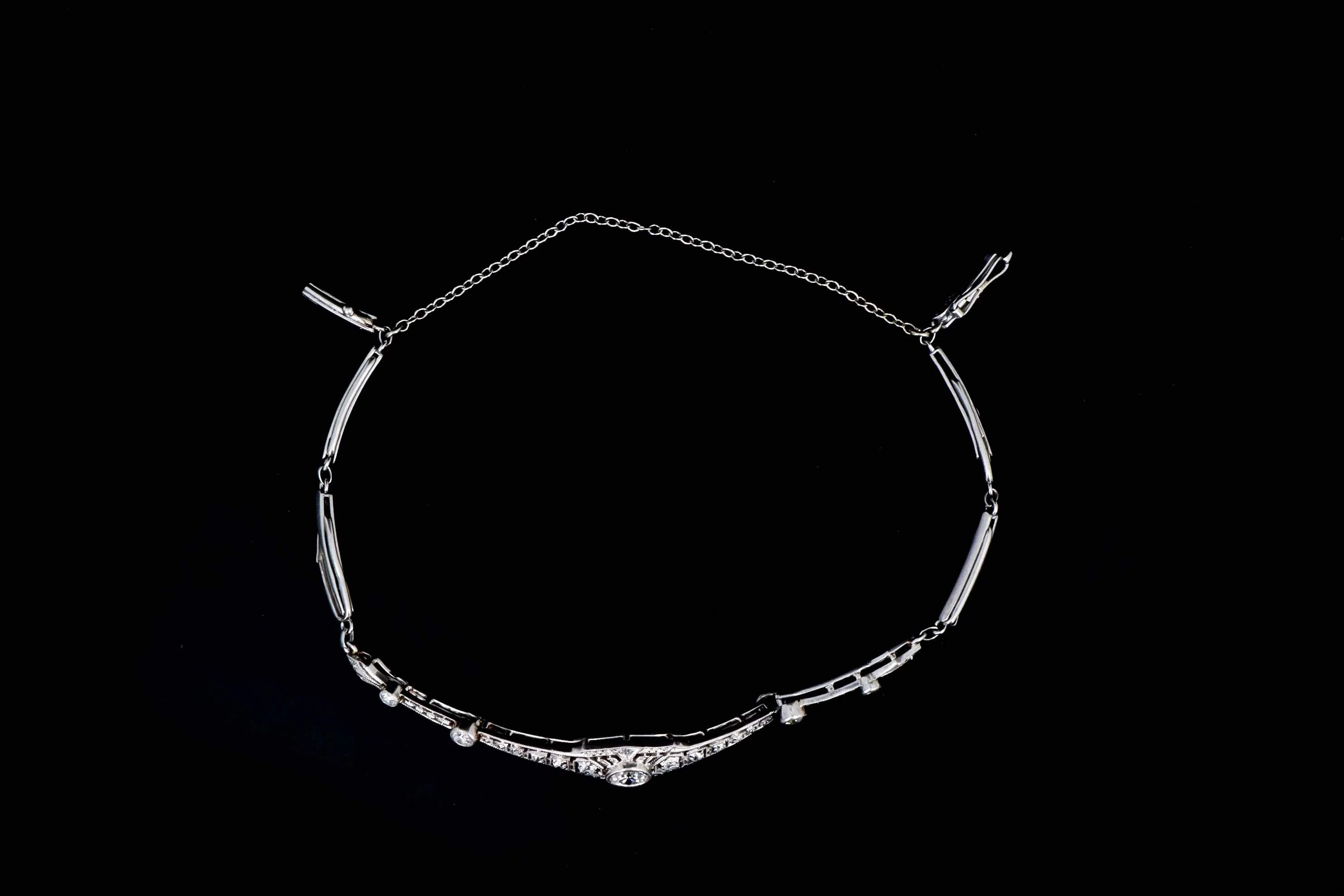 Art Deco Platinum .30 Carat Old European Cut Diamond Bracelet