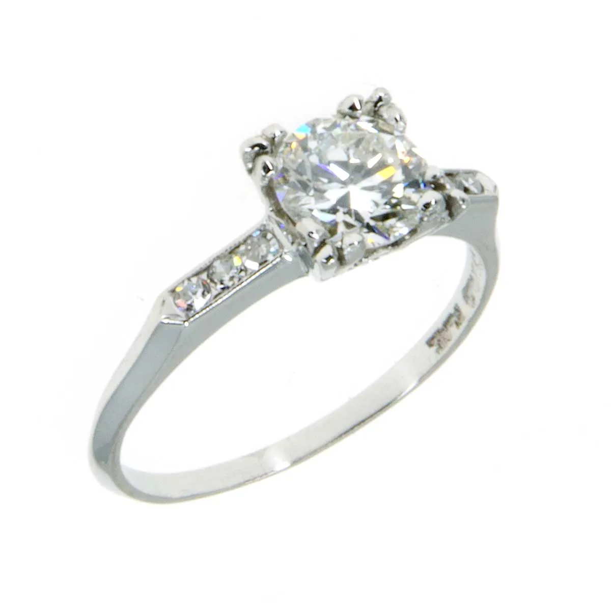 Art Deco Platinum Diamond Engagement Ring